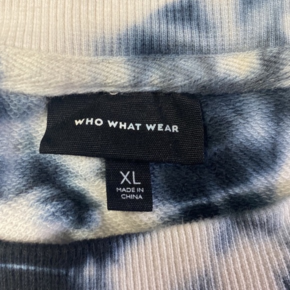 Who what wear navy blue & white tie dye crewneck sweatshirt size XL - Picture 6 of 7